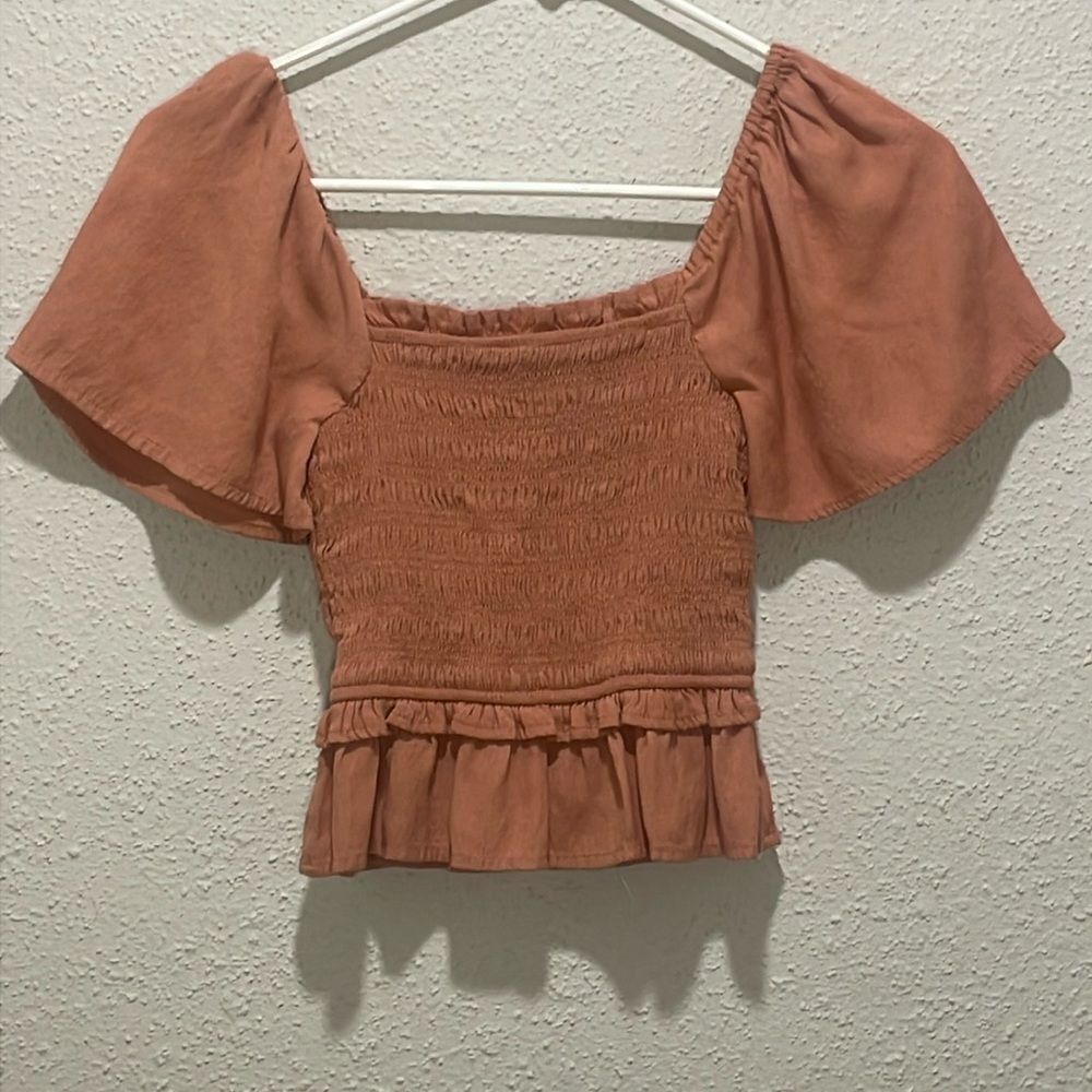 Love Tree Smocked Crop Top